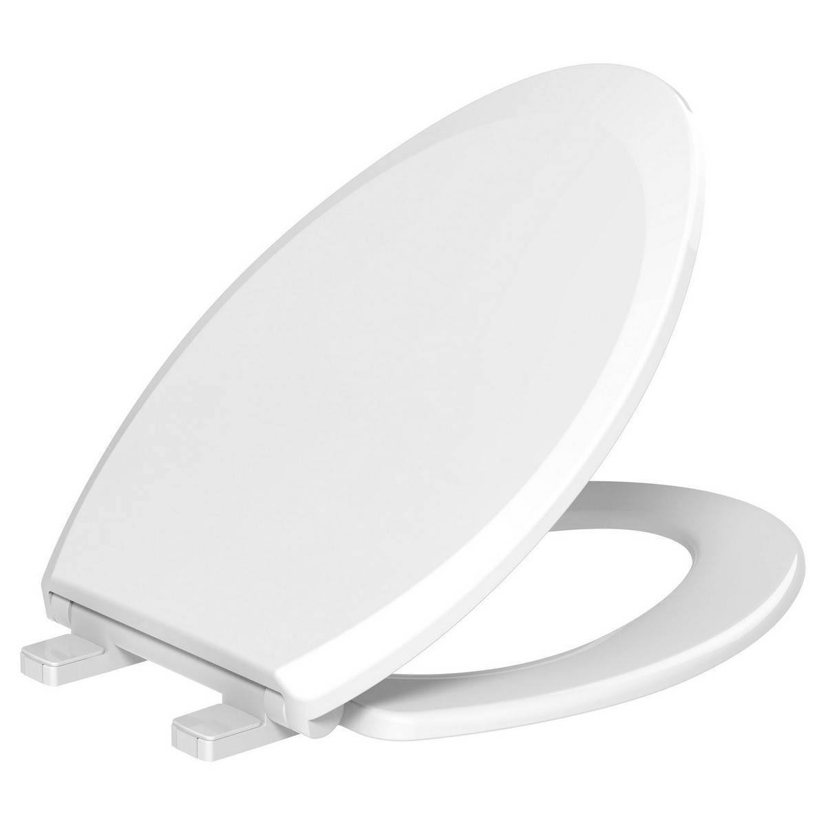 evekare Night Glow Toilet Seat in Blue, Soft Elongated Design with Closed Front