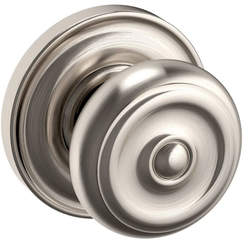 Baldwin 5048 Colonial Rose Knob, Satin Nickel Half Dummy Trim with 5020.IDM
