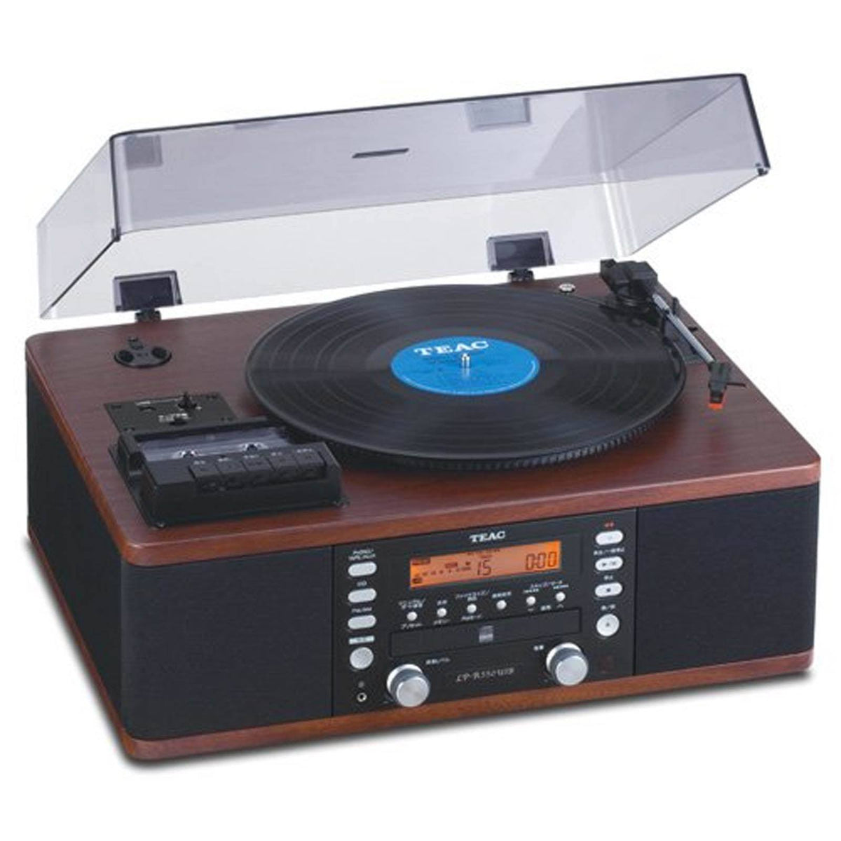 Teac LP-R550USB Walnut Audio System with CD Recorder, Cassette Deck and Turntable