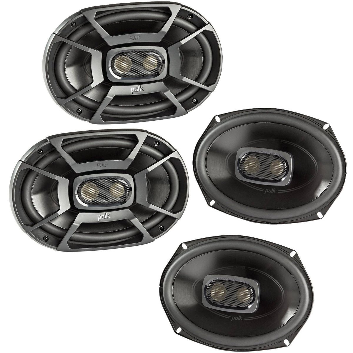 Polk DB692 Marine Coaxial Speakers, 450 Watt 3-Way Car and Boat Stereo Audio System, 2-Pack