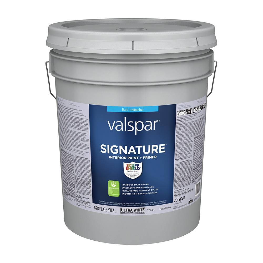 Valspar Signature Ultra Interior Paint, White/Base A Flat Tintable Finish, 620-Fl Oz Actual Net Contents, 007.0773964.008