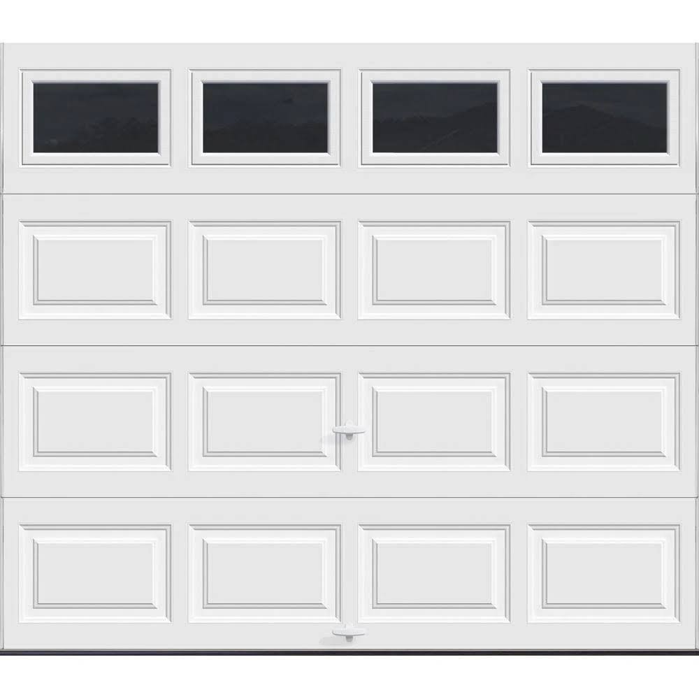 Clopay Classic Collection Insulated Garage Door, 9 ft. x 7 ft., White with Plain Window, 6.5 R-Value, Model 111379