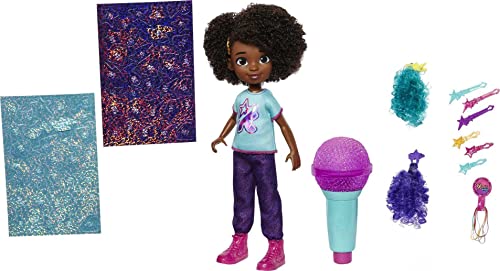 Mattel Karma’s World Shine ’N Style Doll Playset with Microphone, Hair Styling Tool and Accessories, 75+ Pieces