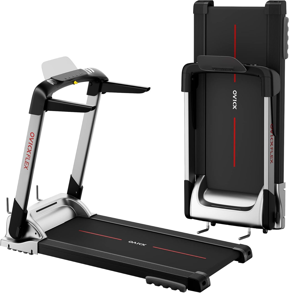 Ovicx Foldable Electric Treadmill for Home with Lightweight Compact Design, Portable Fold-Up Frame, and Space-Saving Profile for Apartments