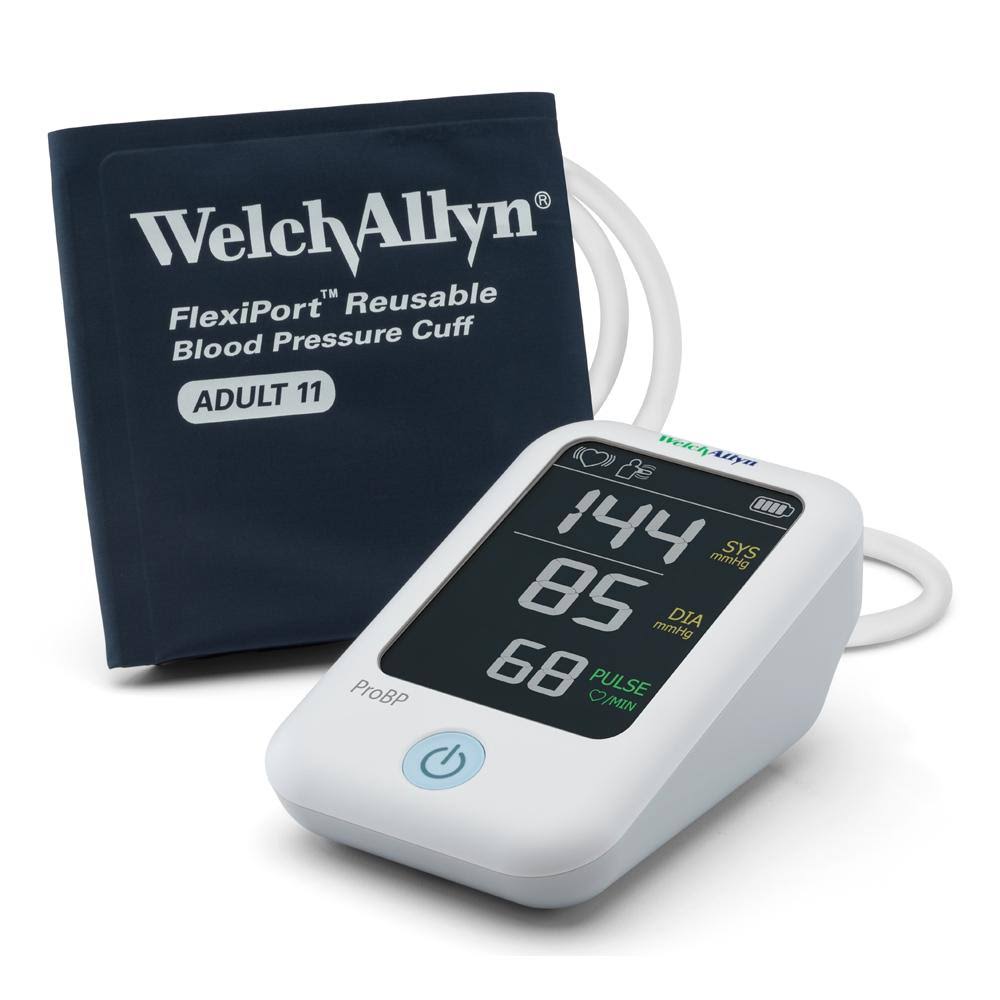 Welch Allyn ProBP 2000 Digital Blood Pressure Device, US Model 2000-a, with Size 11 Adult FlexiPort Reusable Cuff and 4 AA Batteries