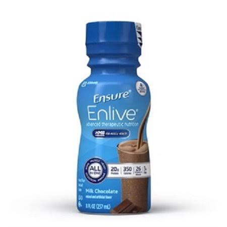 Ensure Enlive Chocolate Nutritional Shake, 8 oz Bottles, Abbott 64283, Case of 24