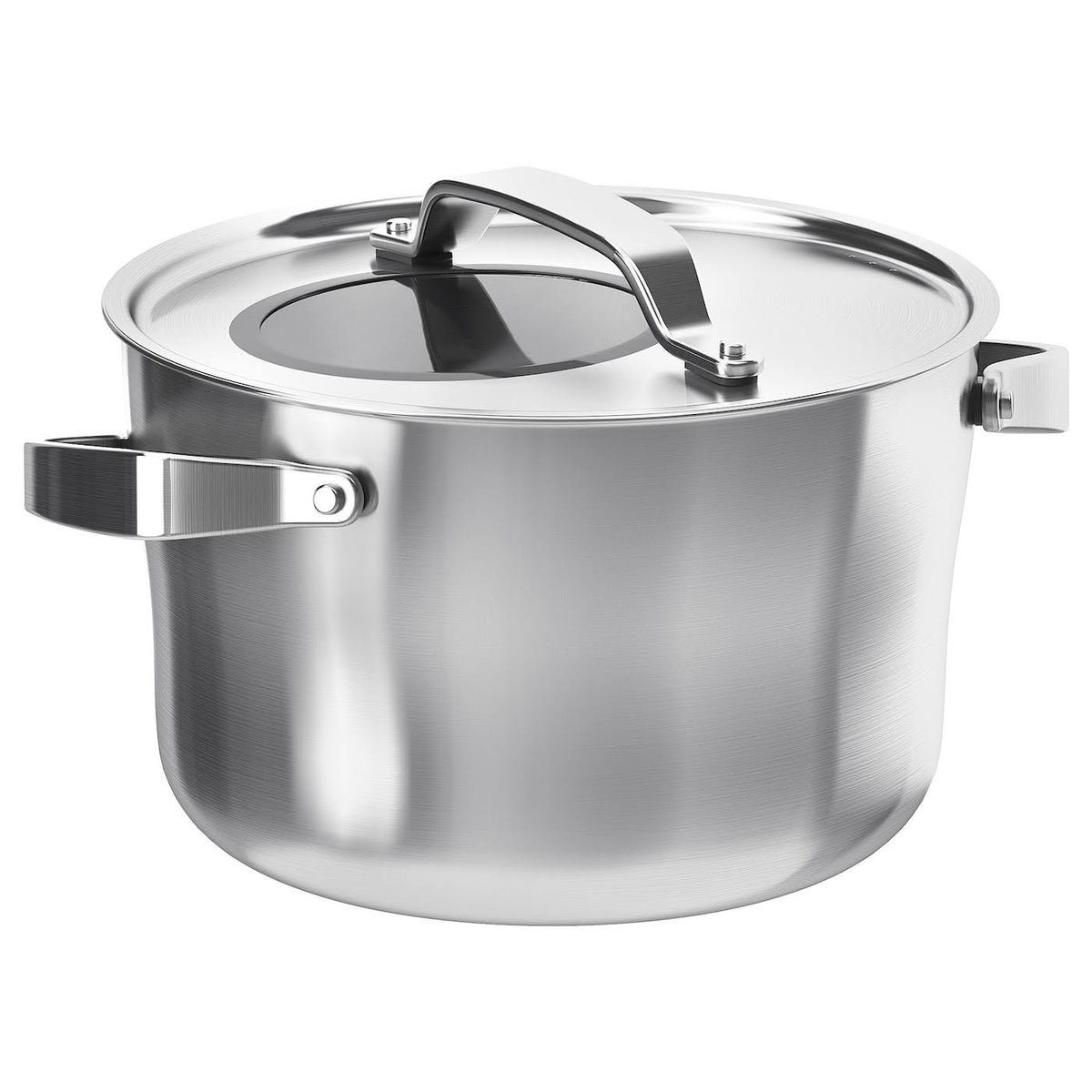 IKEA SENSUELL 5.8 qt Stainless Steel Pot with Lid in Gray