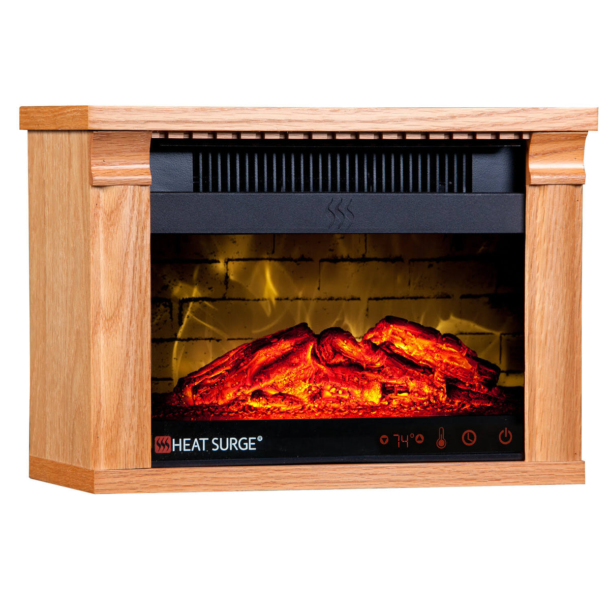 Heat Surge Mini Glo Portable Electric Fireplace Heater with Remote Control