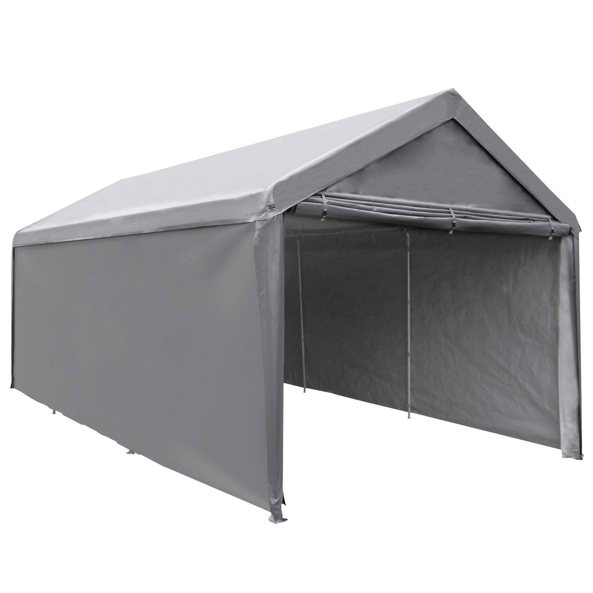 Abba Patio Portable Carport with Heavy-Duty Frame, 10 x 20 ft., Dark Grey Canopy