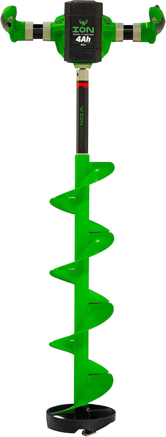 ION G2 8 Electric Ice Fishing Auger with Two High-Performance 4Ah 40V MAX Gen 2 Lithium-Ion Batteries