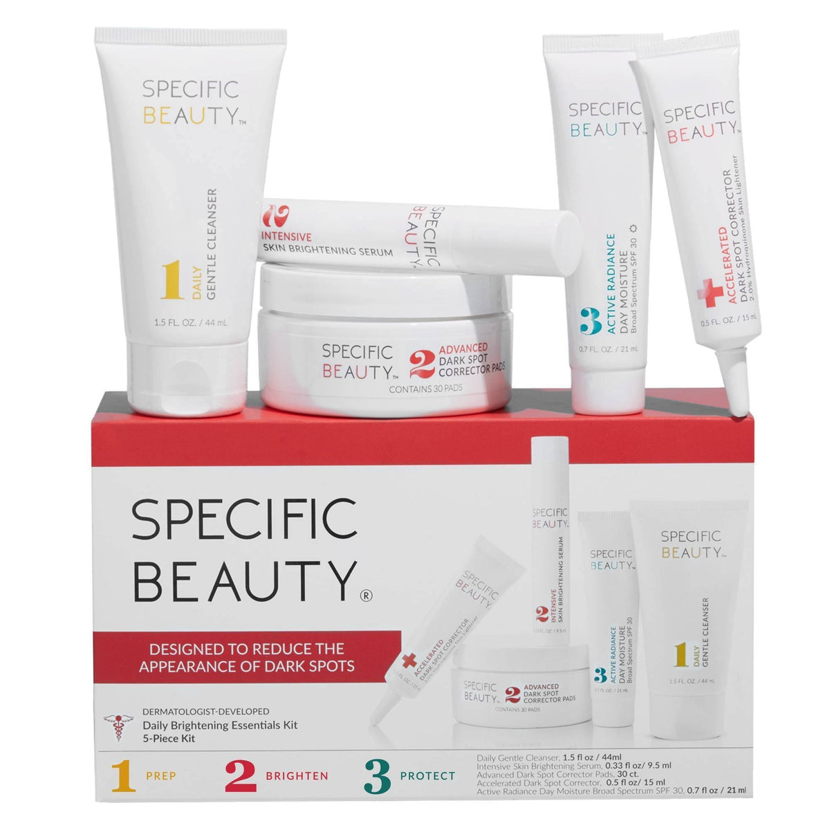 5-Piece Specific Beauty Skincare Essentials Kit for Daily Brightening