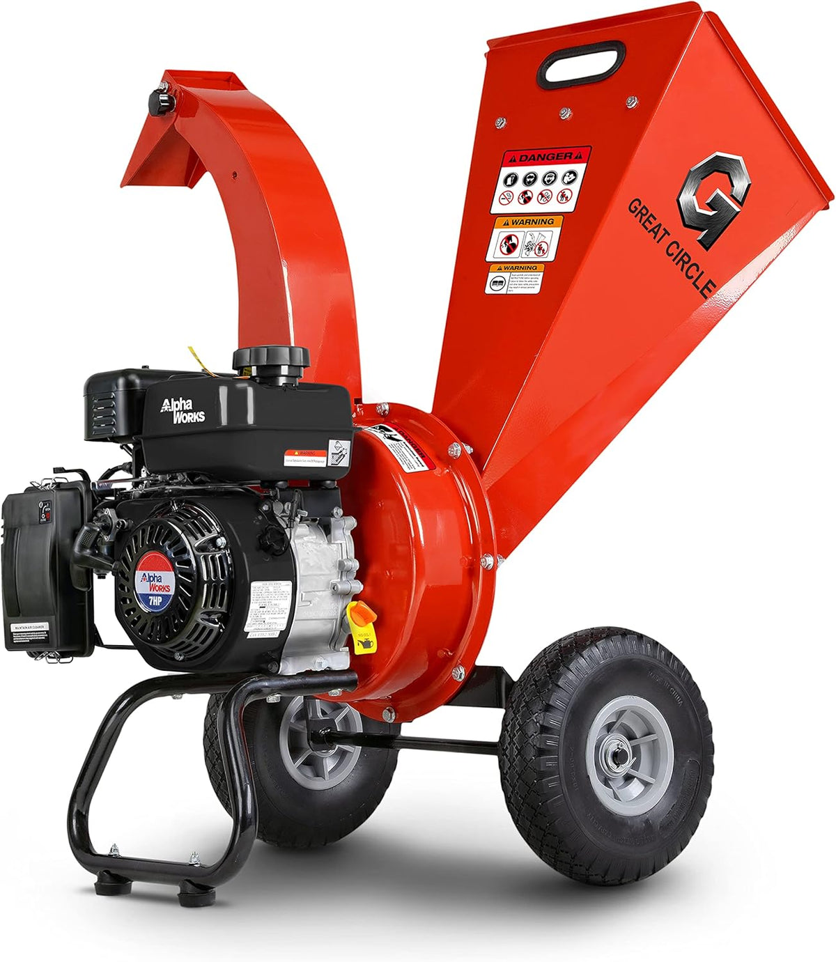 GreatCircleUSA 7 HP Gas-Powered Mini Wood Chipper, Shredder and Mulcher with 3-Inch Maximum Wood Capacity, EPA/CARB Certified for Fire Prevention and Building Firebreaks