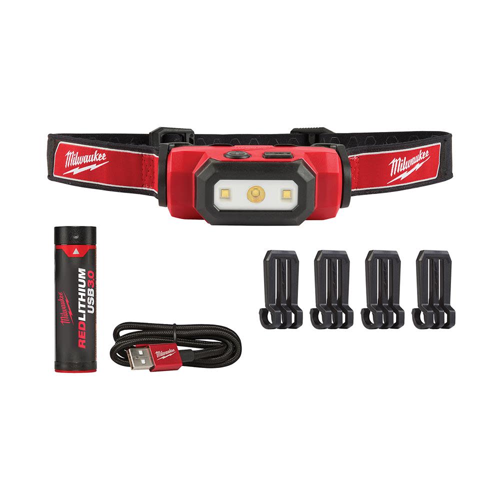 MW 2111-21 USB-Rechargeable Headlamp for Hard Hats