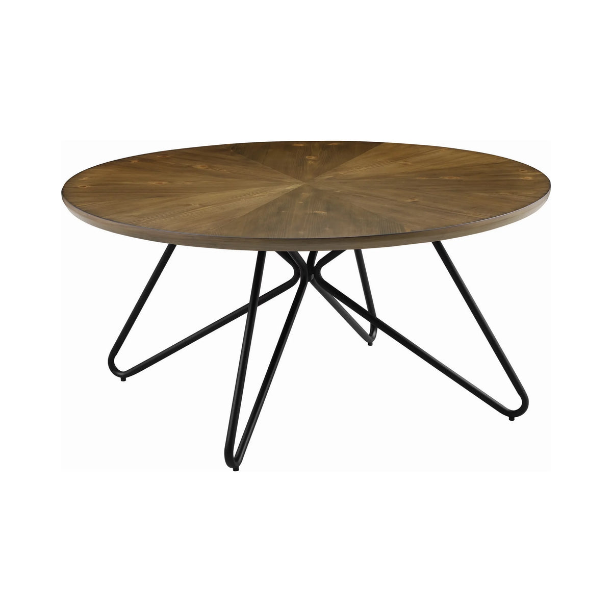 Churchill Round Coffee Table in Dark Brown and Black
