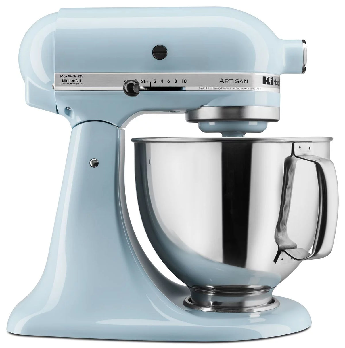 KitchenAid Artisan Series 5-Quart Stand Mixer, KSM150PSGB Model in Glacier Blue