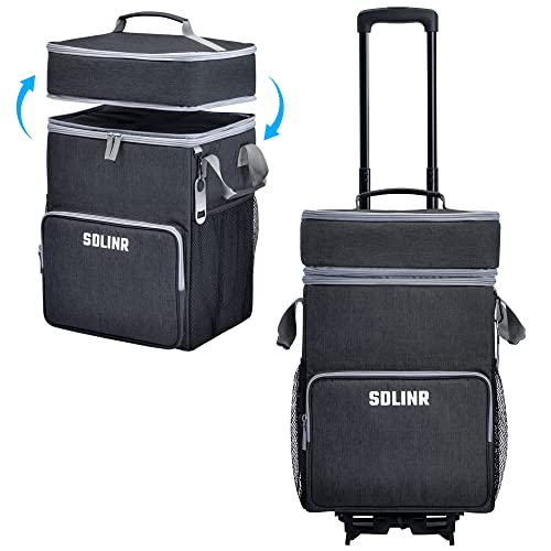 72-Can Rolling Soft Cooler with Wheels and Handle, Leakproof Insulated Collapsible Bag for Beach, Camping, Patio and Travel