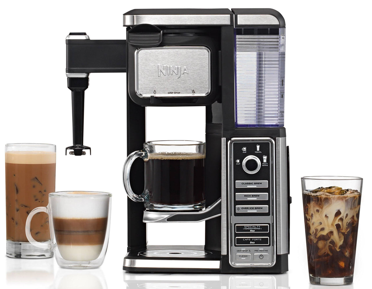 Ninja Pod-Free Coffee Maker with Auto-iQ, Hot & Iced Brewing, Built-In Milk Frother, 5 Brew Styles and Water Reservoir