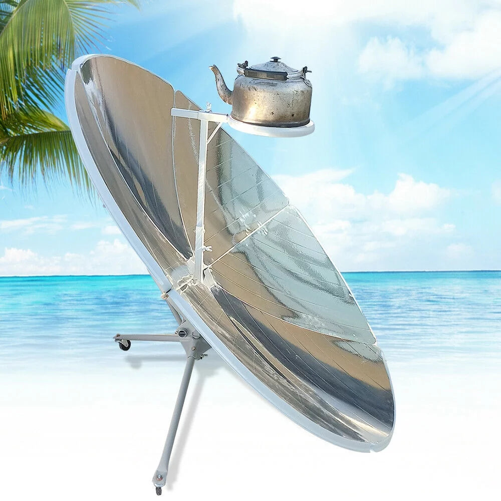 DENEST 150cm-Diameter Parabolic Solar Cooker, Multifunctional Iron Stove