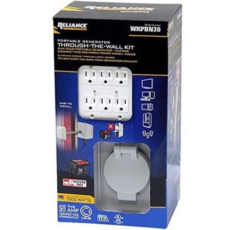 Reliance Control Wkpbn30 Portable Generator Through-the-Wall Power Transfer Kit, Emw3790037