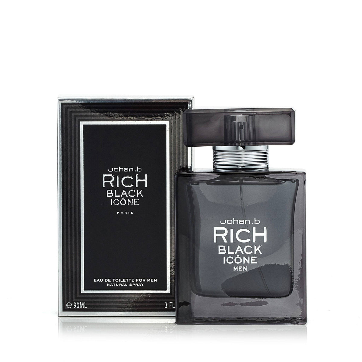 Rich Black Icon Eau de Toilette Spray for Men, 3.0 oz.