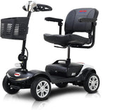 4-Wheel Electric Mobility Scooter for Adults and Seniors with Extended-Range Battery, Charger, and Basket