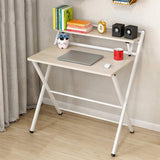 Space-Saving Folding Computer Desk with Storage Shelf, Multipurpose Home Office Work Table