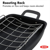 OXO Obsidian 12-Inch Carbon Steel Wok Pan, Pre-Seasoned with Removable Silicone Handle Holder, Induction and Oven Safe, Black