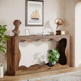 Tribesigns 63-Inch Farmhouse Console Table in Brown, Featuring Storage for Entryways, Hallways, Living Rooms, or Behind the Sofa