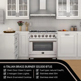 Capriasca Titanium Professional 36-Inch Freestanding Gas Range