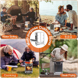 iMounTEK Folding Stainless Steel Wood-Burning Camp Stove with Carry Bag, Portable Mini BBQ and Heating Stove for Backpacking, Hiking, Survival and Outdoor Tents