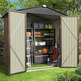 Lofka 6 x 4 FT Metal Outdoor Storage Shed with Double Lockable Doors