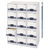 Bankers Box Stor/Drawer Steel Plus Letter Storage Boxes in White/Blue, 6 per Carton