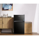 Tacklife 3.1 Cu. Ft. Mini Fridge with Freezer, Two-Door Compact Refrigerator featuring Low-Noise, Energy-Saving Operation and Interior LED