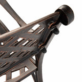 Patio Sense Antique Bronze Cast Aluminum Bench for Outdoor Patios