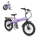 Folding 20′′ x 3.0 Fat-Tire Electric Bike for Adults with 374.4Wh Battery, 20MPH Cargo E-Bike, LCD Color Display and 6-Speed Gears, Fits Riders 50+