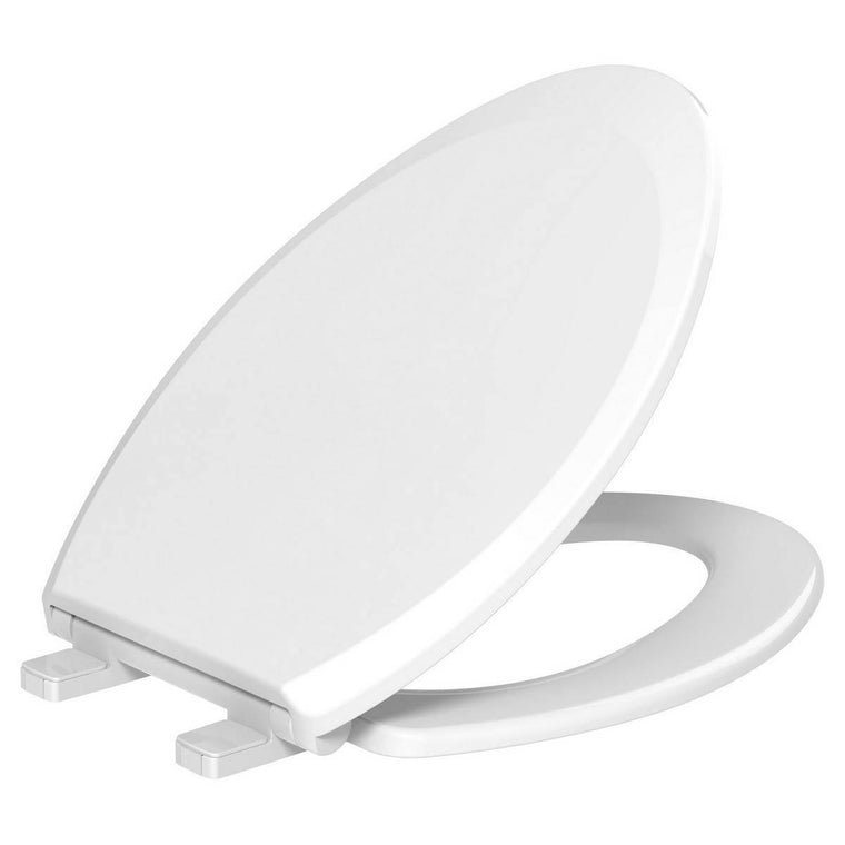 evekare Night Glow Toilet Seat in Blue, Soft Elongated Design with Closed Front