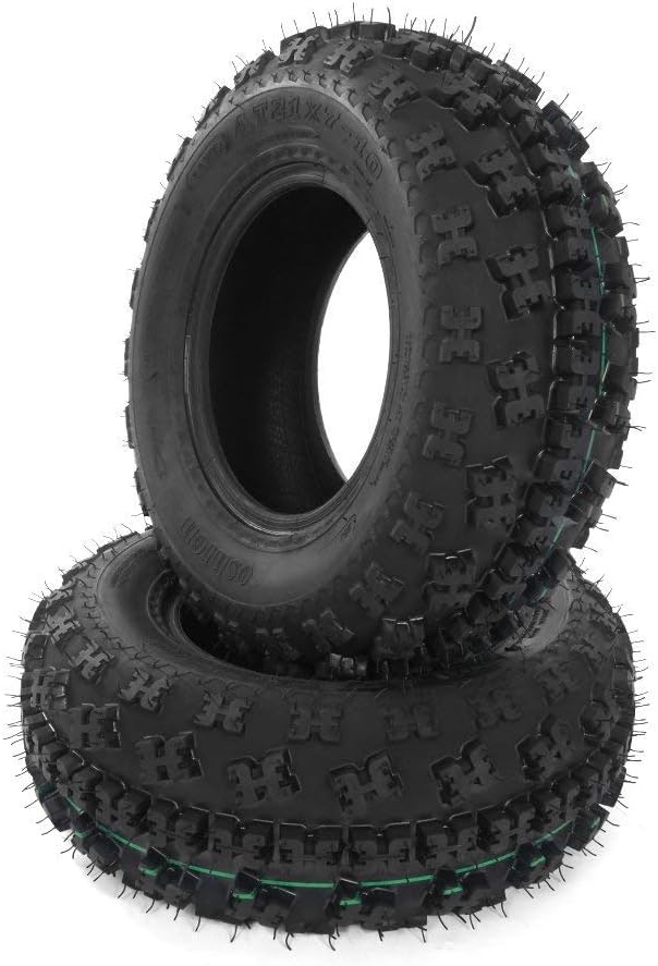 Autoforever Set of 2 Front ATV Tires, 21X7-10, 4-Ply Tubeless