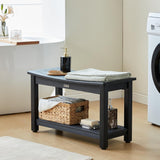 HDPS Waterproof Shower Bench with Adjustable Feet, Non-Slip Poly Lumber Bathroom Seat & Footrest for Shaving Legs, Brown