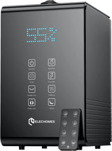 Elechomes SH8820 5.5L Top-Fill Humidifier with Warm and Cool Mist, Remote Control, LED Display, 20 dB Operation, 600 ml/h Output, Auto Shut-Off, Black