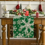 Navy Blue Christmas Table Runner with Snowflake Design by Artoid Mode, 13 x 72 Inches, Winter Holiday Dining and Kitchen Decor