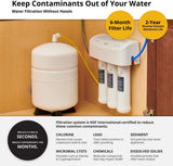 Whirlpool WHER25 Reverse Osmosis Filtration System with Chrome Faucet, Extra-Long-Life UltraEase Filter Cartridges and Easy Replacement, White