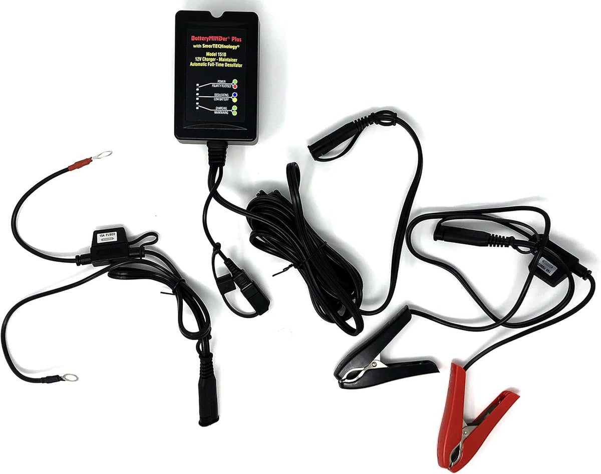 BatteryMINDer 1510 Battery Charger, Maintainer and Desulfator, 12 Volt 1.5 Amp, Designed for Cars, Trucks, Motorcycles, ATVs, Boats and RVs