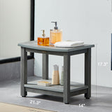 HDPS Waterproof Shower Bench with Adjustable Feet, Non-Slip Poly Lumber Bathroom Seat & Footrest for Shaving Legs, Brown