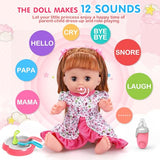 25-Piece Baby Doll Care Playset with 14 Doll Toys, Cradle, High Chair, Milk Bottle, Pacifier and Diaper for Girls and Boys Ages 3, 4, 5, 6+