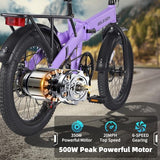 Folding 20′′ x 3.0 Fat-Tire Electric Bike for Adults with 374.4Wh Battery, 20MPH Cargo E-Bike, LCD Color Display and 6-Speed Gears, Fits Riders 50+