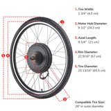 48V 1000W Electric Bicycle Motor Conversion Kit with 26-Inch Front/Rear Wheel Compatibility, by TheLAShop