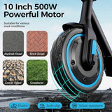 Foldable Adult Electric Scooter with APP Control, 19/25 Mph Max Speed and 21/25/35 Miles Range, 350/500/600W Motor, 8.5/10 Inflatable Tires, UL 2272 Certified