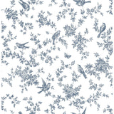 Brewster Cassandra Navy Floral Trails Wallpaper, 2766-003519