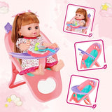 25-Piece Baby Doll Care Playset with 14 Doll Toys, Cradle, High Chair, Milk Bottle, Pacifier and Diaper for Girls and Boys Ages 3, 4, 5, 6+