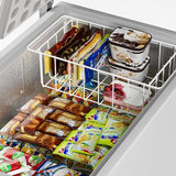 3-Piece Pearl White Freezer Basket Set with Handles, Wire Storage Organizers for Chest and Upright Freezers, Refrigerator Divider Containers
